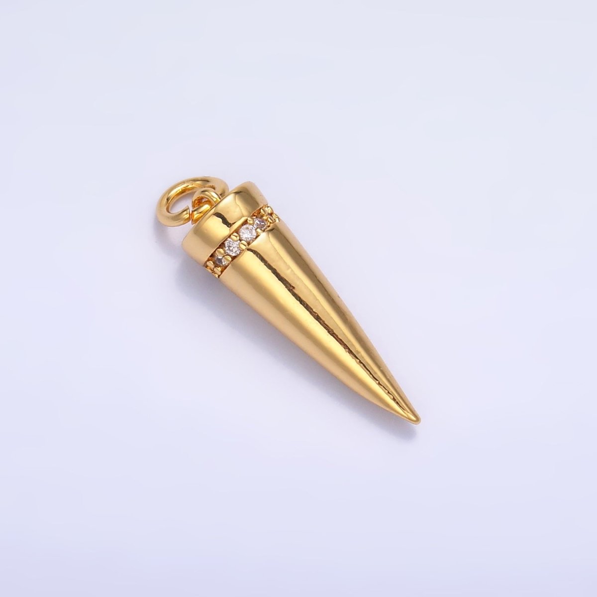 24K Gold Filled Micro Paved CZ Spike Charm in Gold & Silver | W881