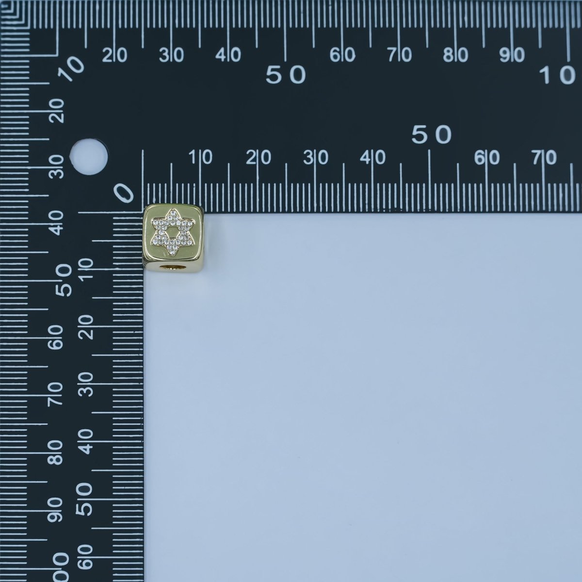 24K Gold Filled Micro Paved CZ Star of David Bead | B241 - DLUXCA