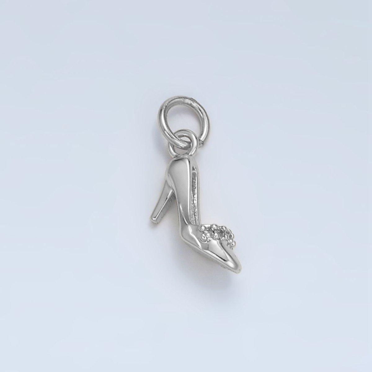 24K Gold Filled Micro Paved CZ Stiletto Heels Charm in Gold & Silver | X934