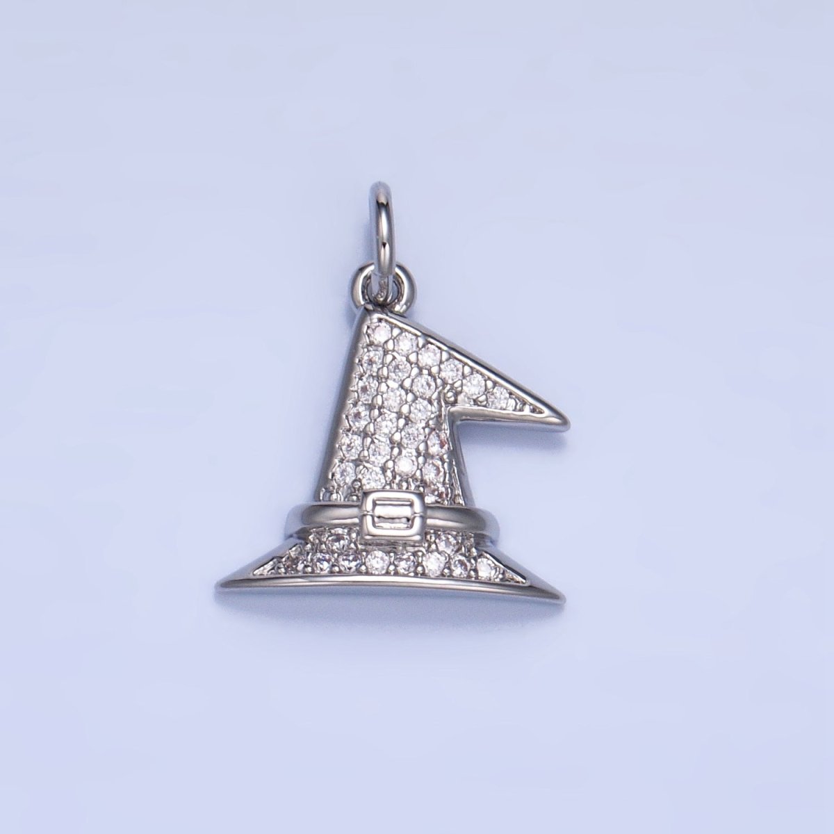 24K Gold Filled Micro Paved CZ Witch's Hat Charm in Gold & Silver | X927