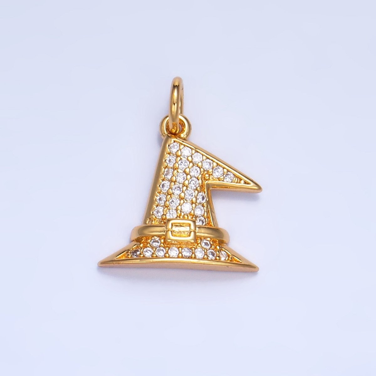 24K Gold Filled Micro Paved CZ Witch's Hat Charm in Gold & Silver | X927