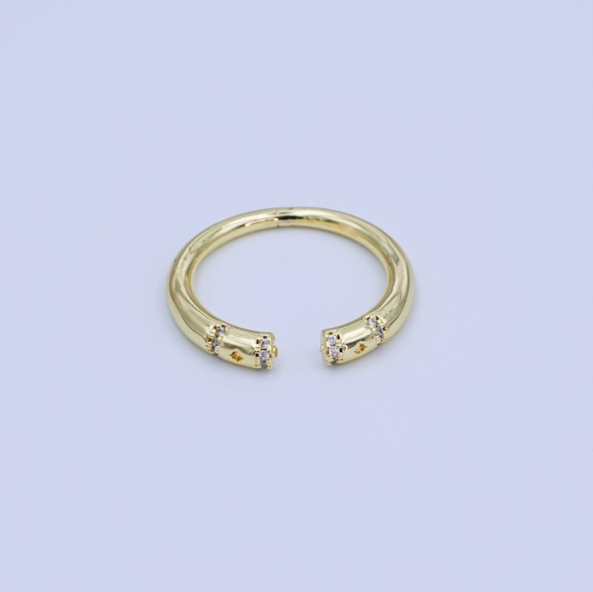 24K Gold Filled Micro Paved CZ Wrap Ring | O1437 - DLUXCA