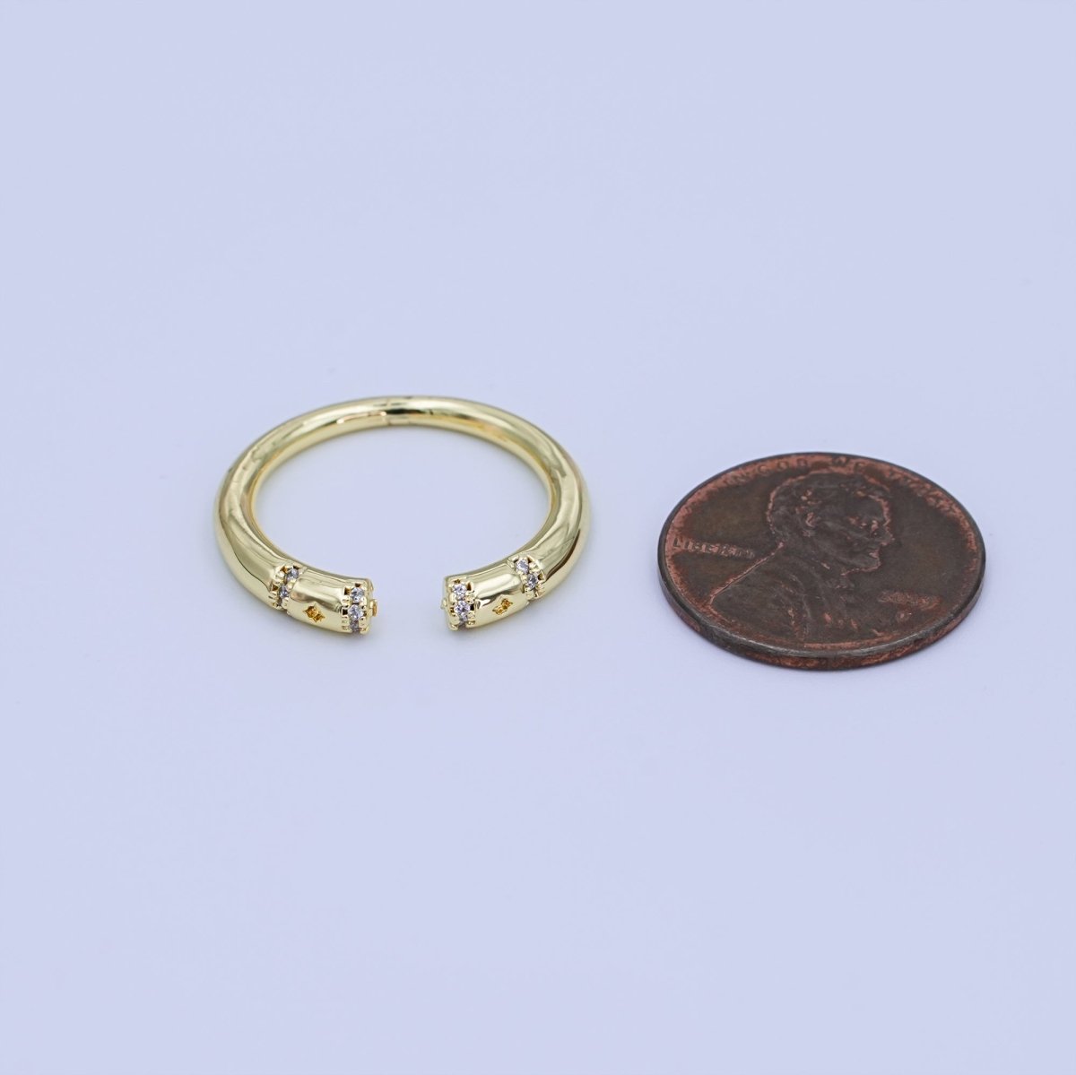 24K Gold Filled Micro Paved CZ Wrap Ring | O1437 - DLUXCA