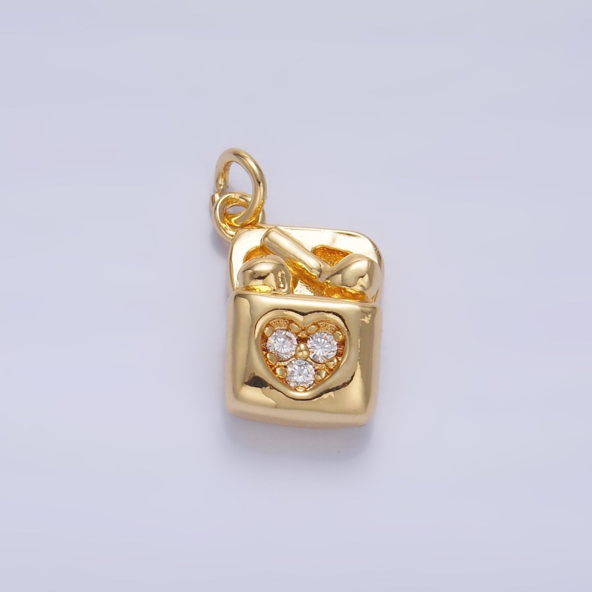 24K Gold Filled Micro Paved Wireless Headphones Music Charm in Gold & Silver | W371