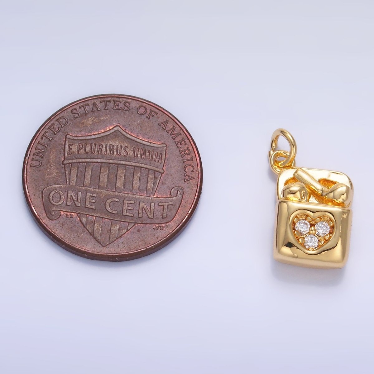 24K Gold Filled Micro Paved Wireless Headphones Music Charm in Gold & Silver | W371