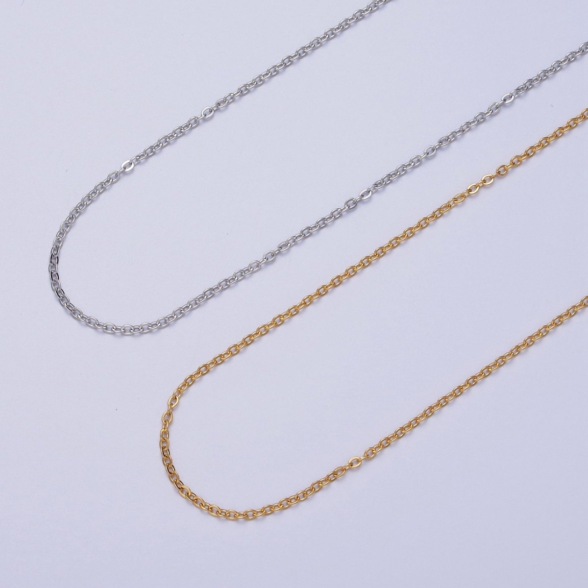 24K Gold Filled Mini 1.5mm Cable Unfinished Chain in Gold & Silver | ROLL-951 ROLL-952