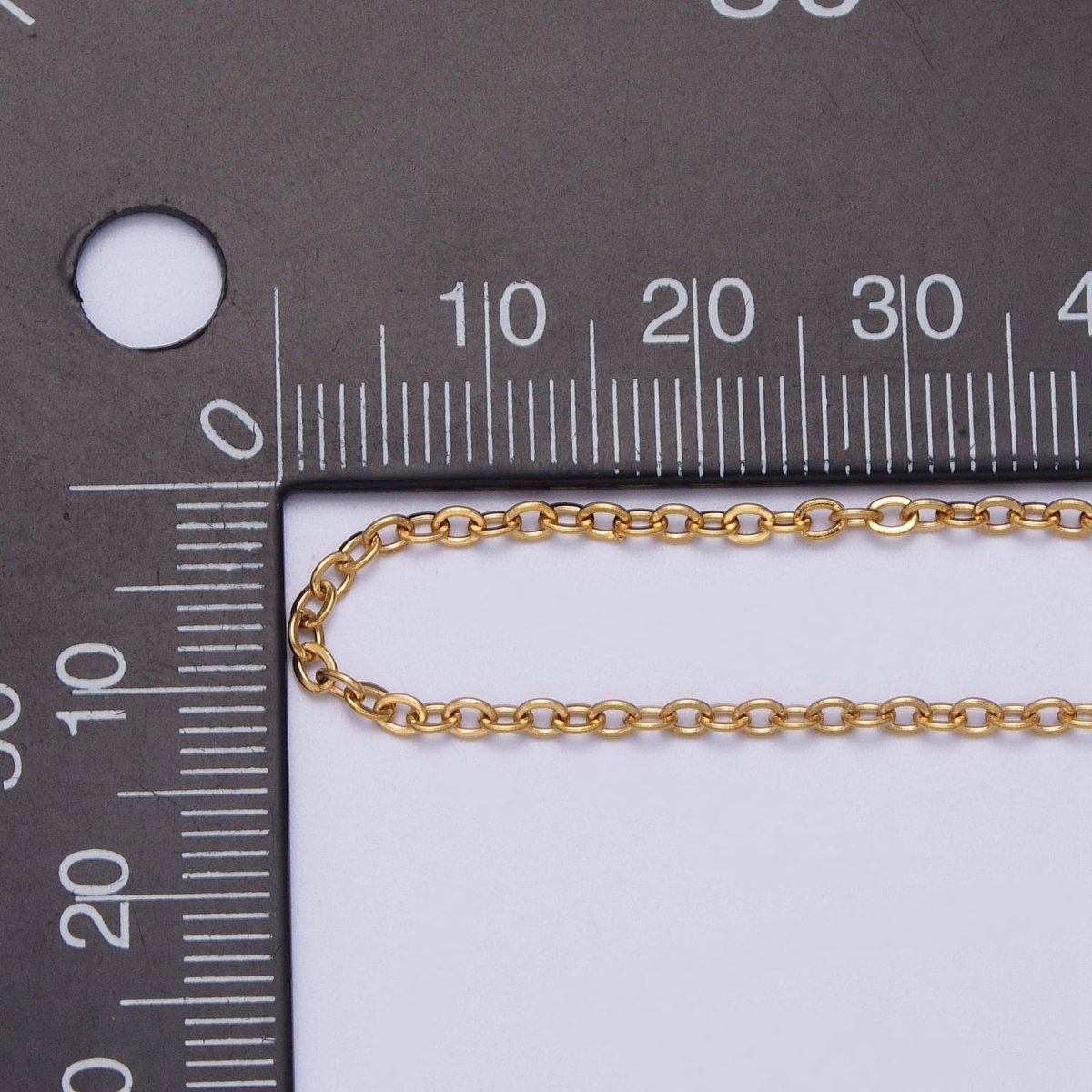 24K Gold Filled Mini 2mm Cable Unfinished Chain in Gold & Silver | ROLL-953 ROLL-954 Clearance
