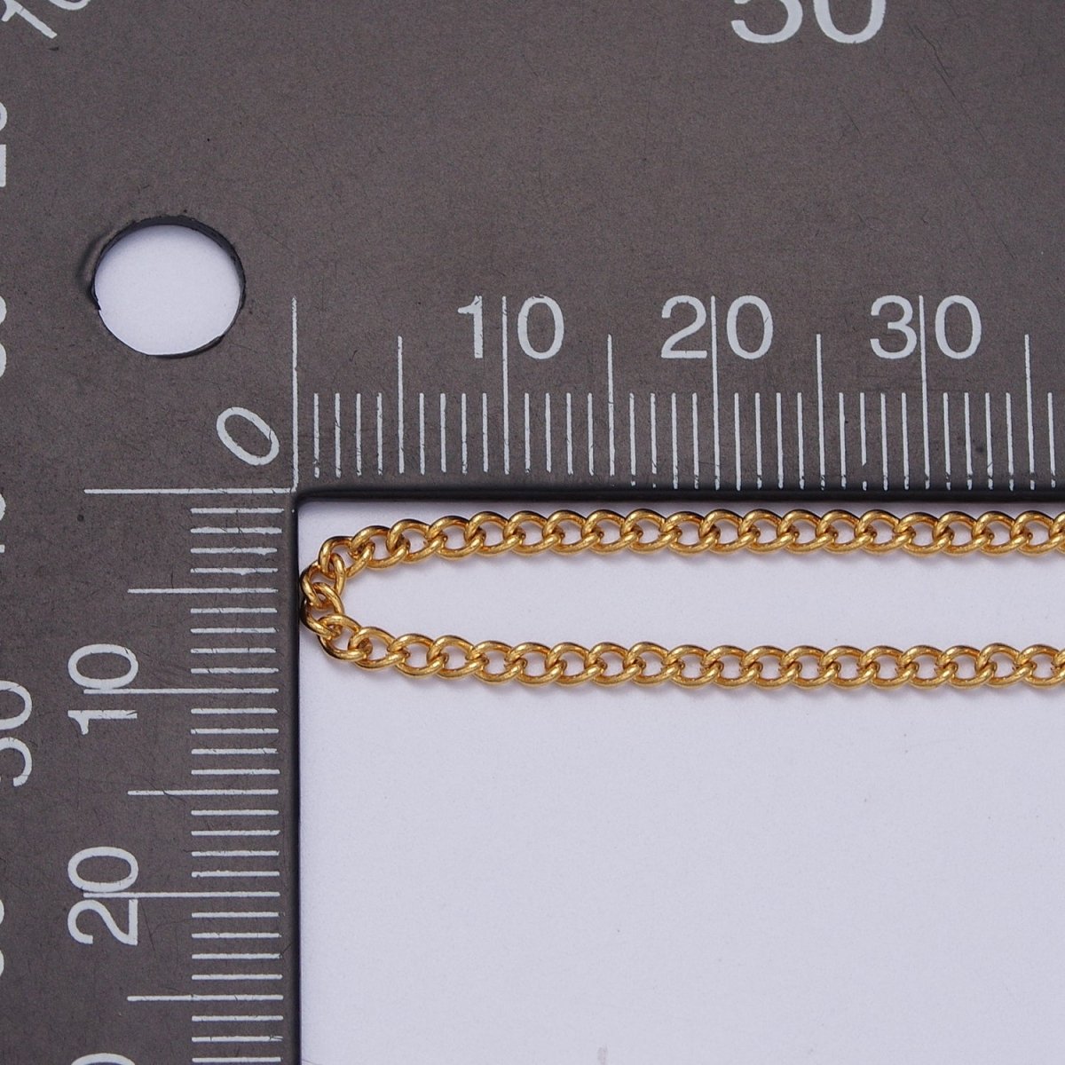 24K Gold Filled Mini 2mm Curb Unfinished Chain in Gold & Silver | ROLL-943 ROLL-944 Clearance Pricing