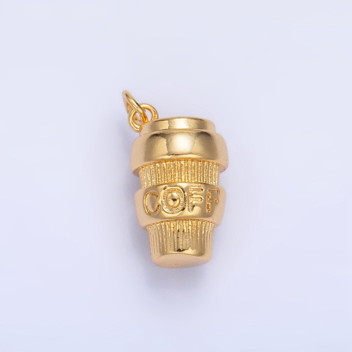 24K Gold Filled Mini 3D Multidimensional Coffee Tumbler Drink Charm in Gold & Silver | W670