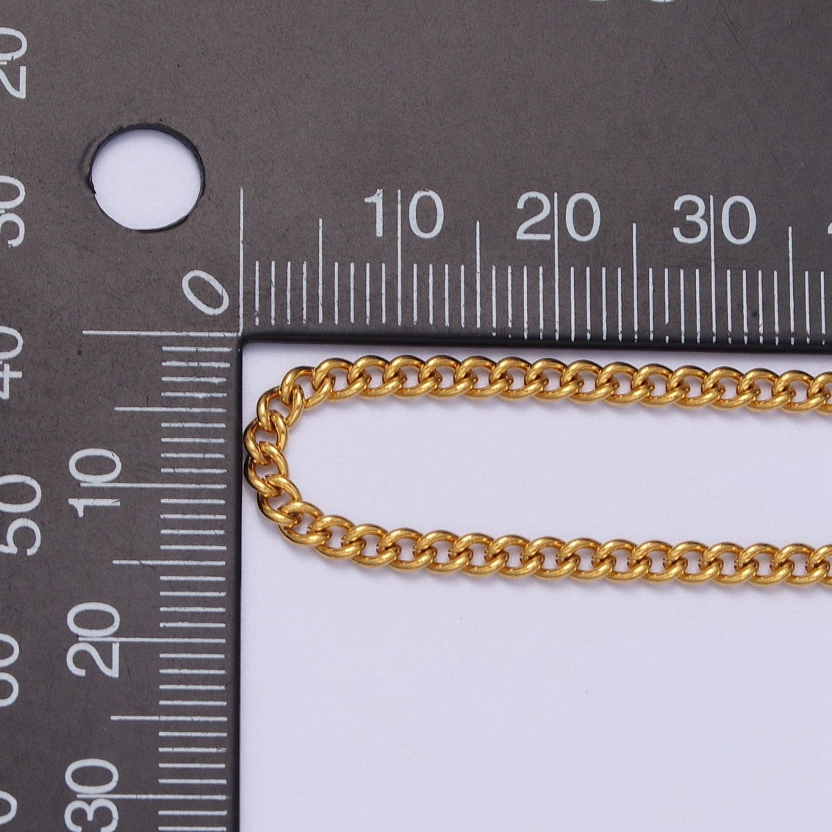 24K Gold Filled Mini 3mm Curb Unfinished Chain in Gold & Silver | ROLL-941 ROLL-942 Clearance Pricing