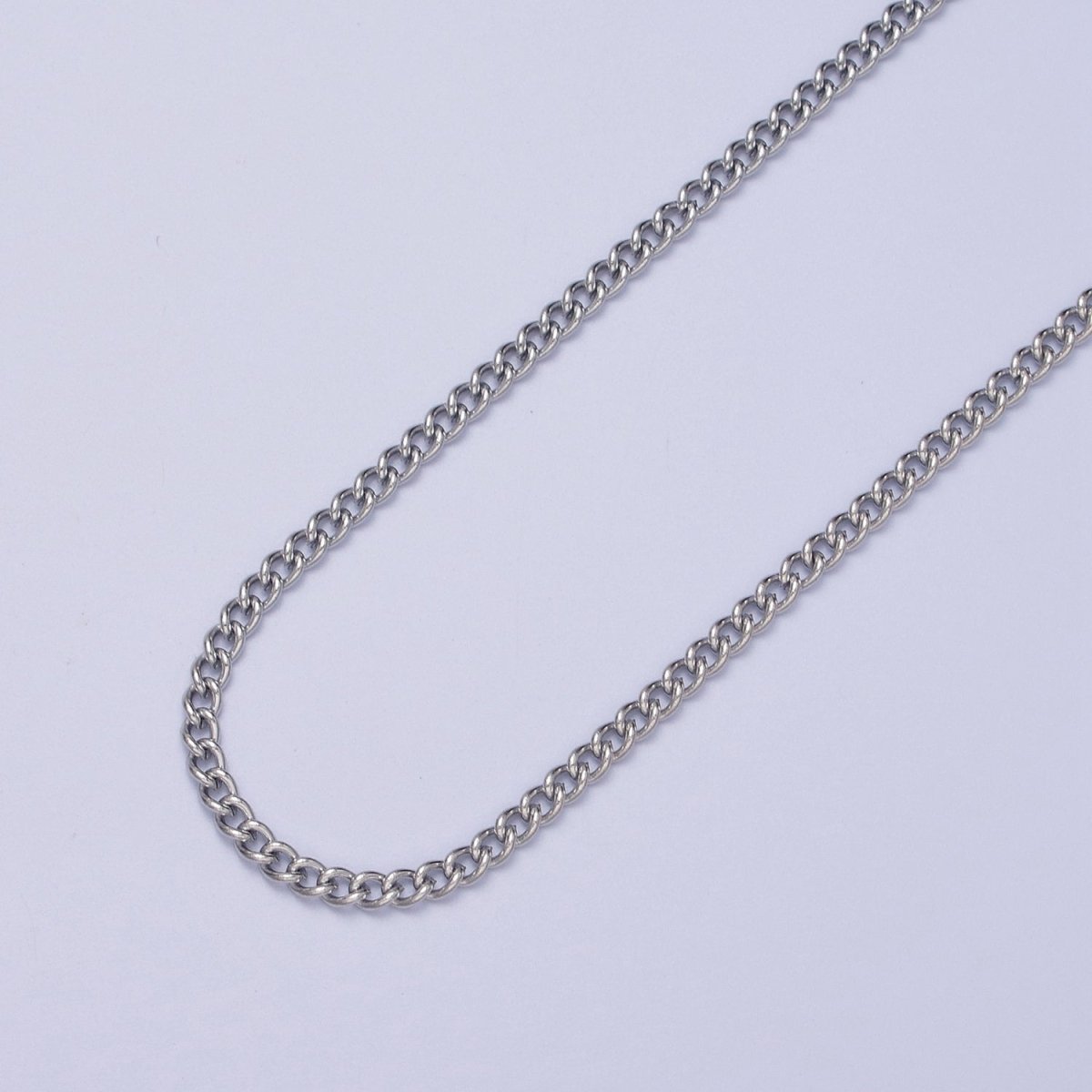 24K Gold Filled Mini 3mm Curb Unfinished Chain in Gold & Silver | ROLL-941 ROLL-942 Clearance Pricing