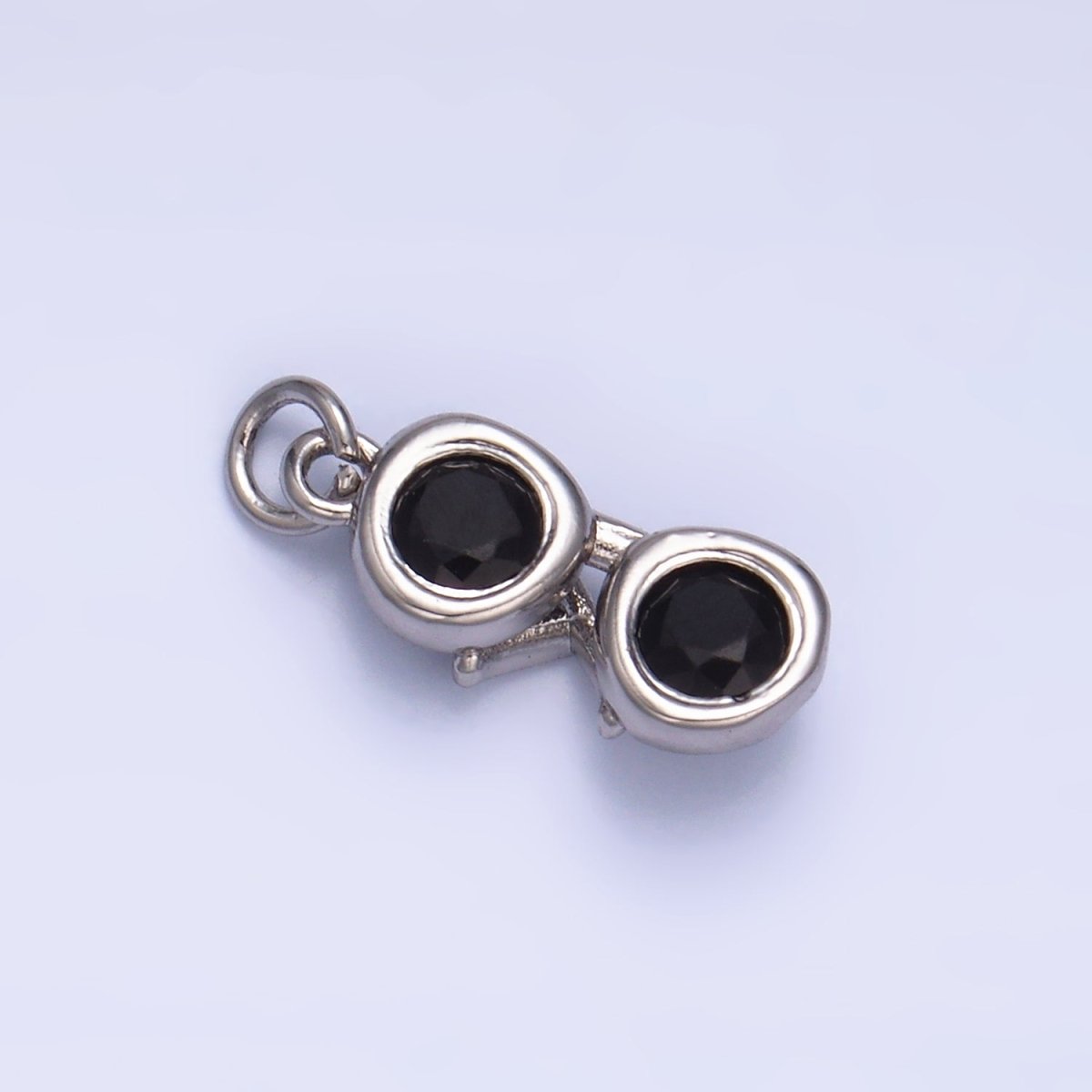 24K Gold Filled Mini Black CZ Sunglasses 3D Multidimensional Charm in Gold & Silver | W366