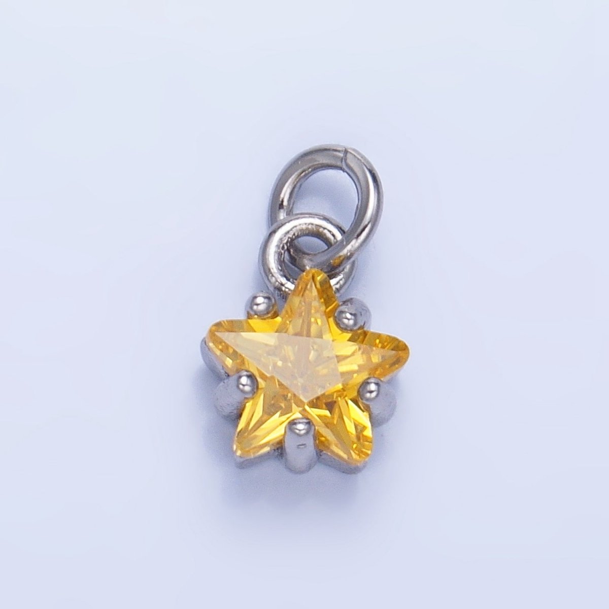 24K Gold Filled Mini Celestial Star CZ Birthstone Charm in Gold & Silver | W028 - W039