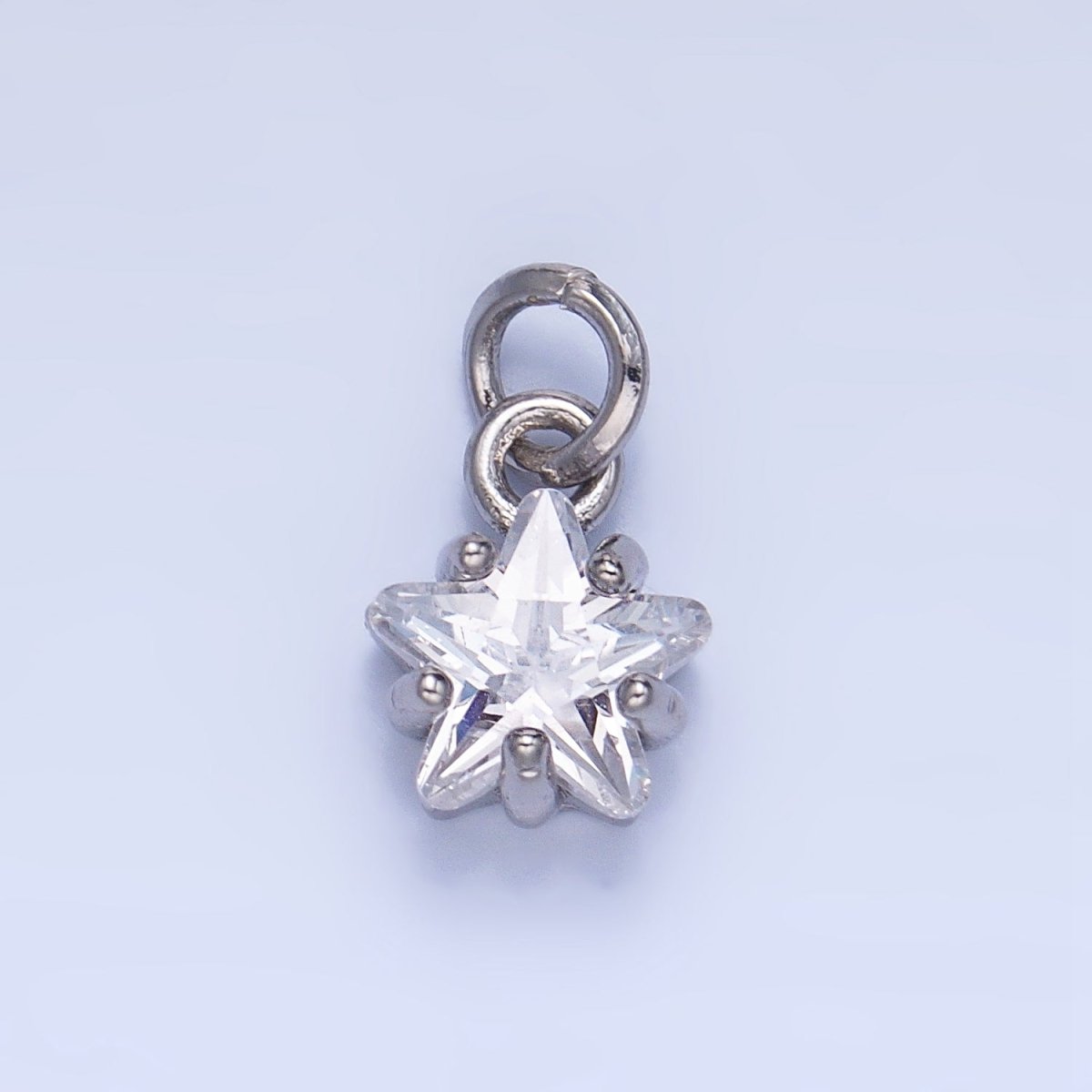 24K Gold Filled Mini Celestial Star CZ Birthstone Charm in Gold & Silver | W028 - W039