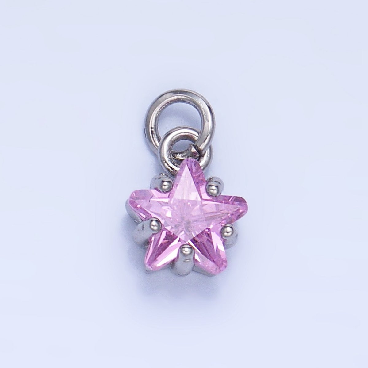 24K Gold Filled Mini Celestial Star CZ Birthstone Charm in Gold & Silver | W028 - W039