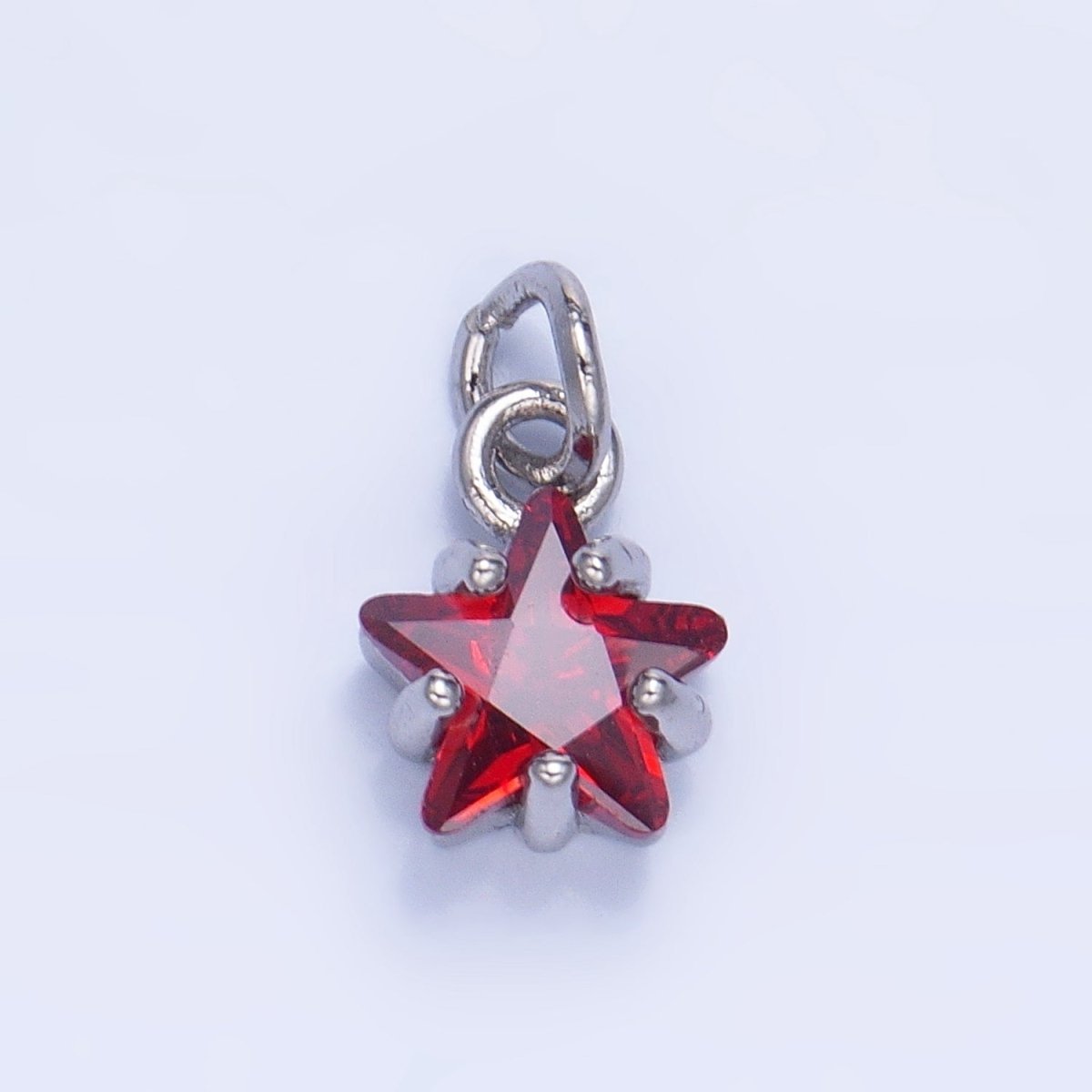 24K Gold Filled Mini Celestial Star CZ Birthstone Charm in Gold & Silver | W028 - W039