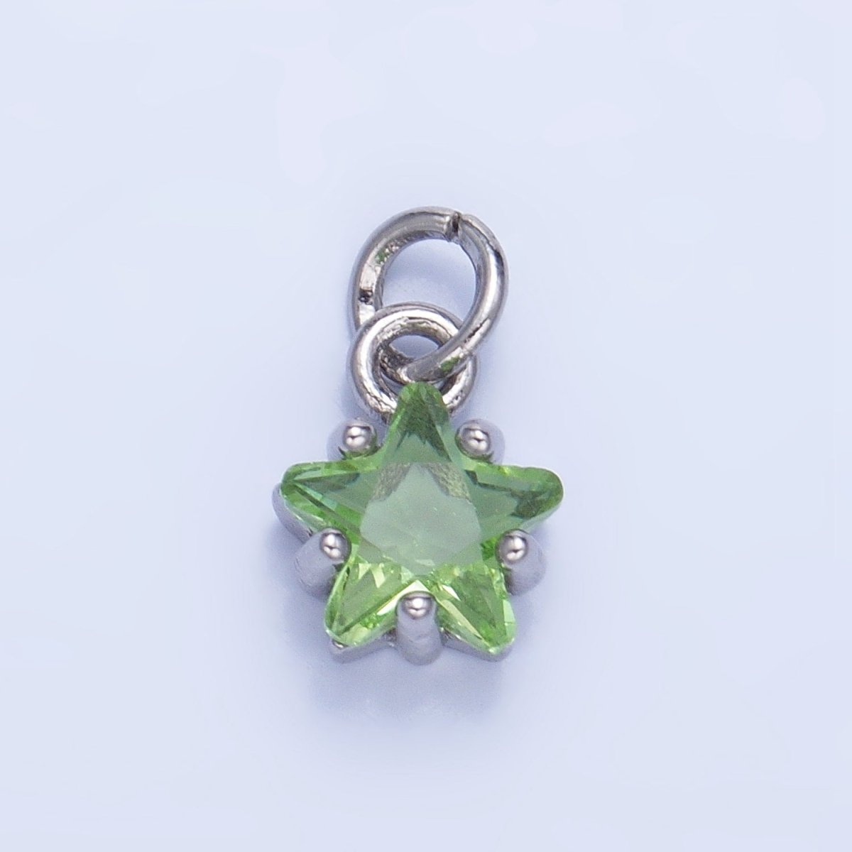 24K Gold Filled Mini Celestial Star CZ Birthstone Charm in Gold & Silver | W028 - W039