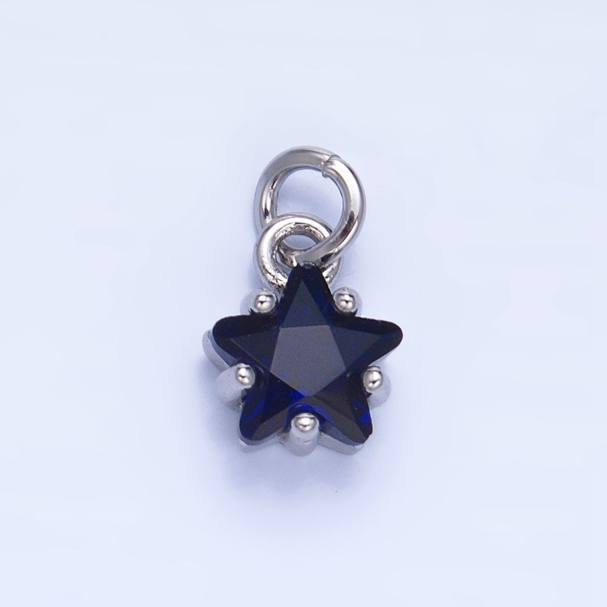24K Gold Filled Mini Celestial Star CZ Birthstone Charm in Gold & Silver | W028 - W039