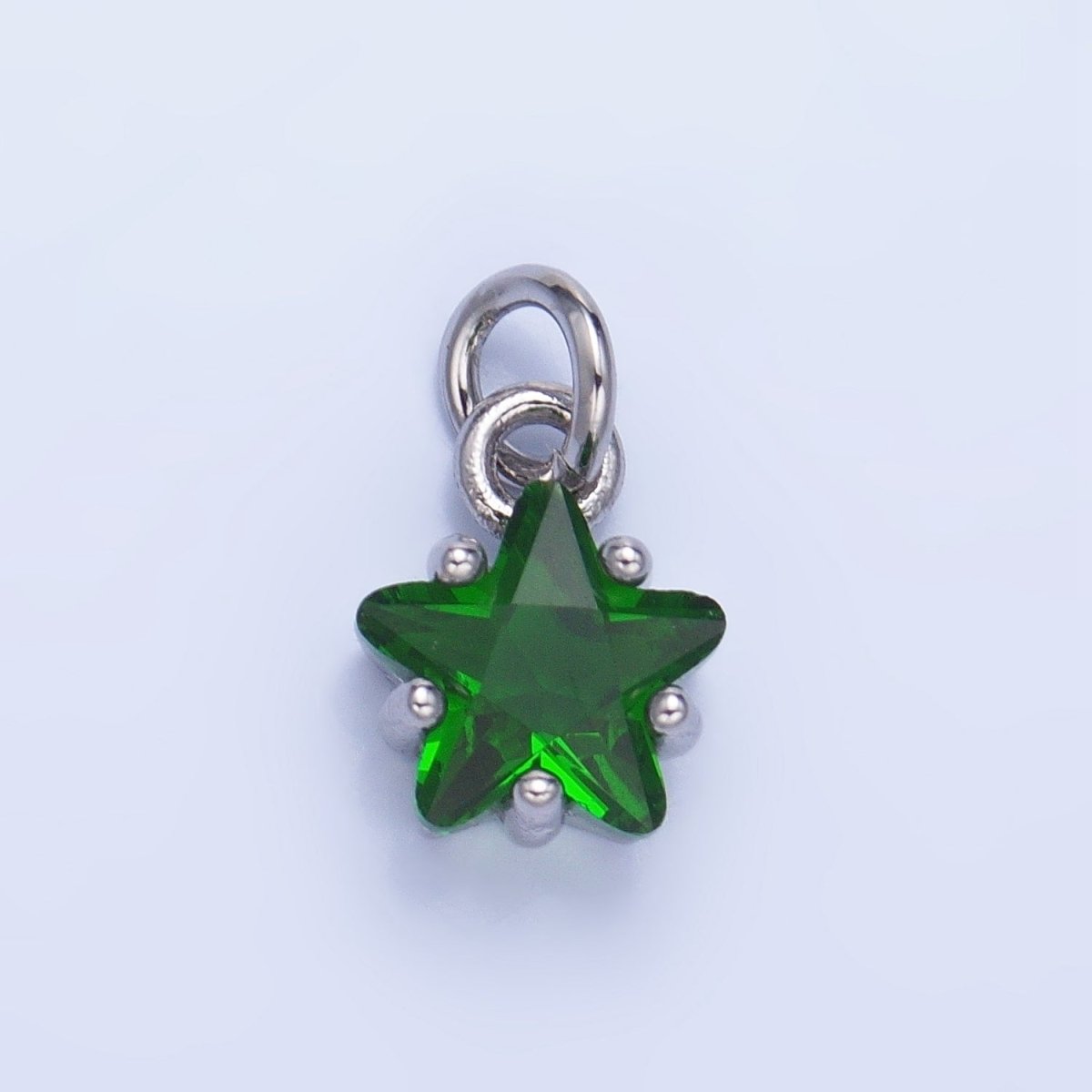 24K Gold Filled Mini Celestial Star CZ Birthstone Charm in Gold & Silver | W028 - W039