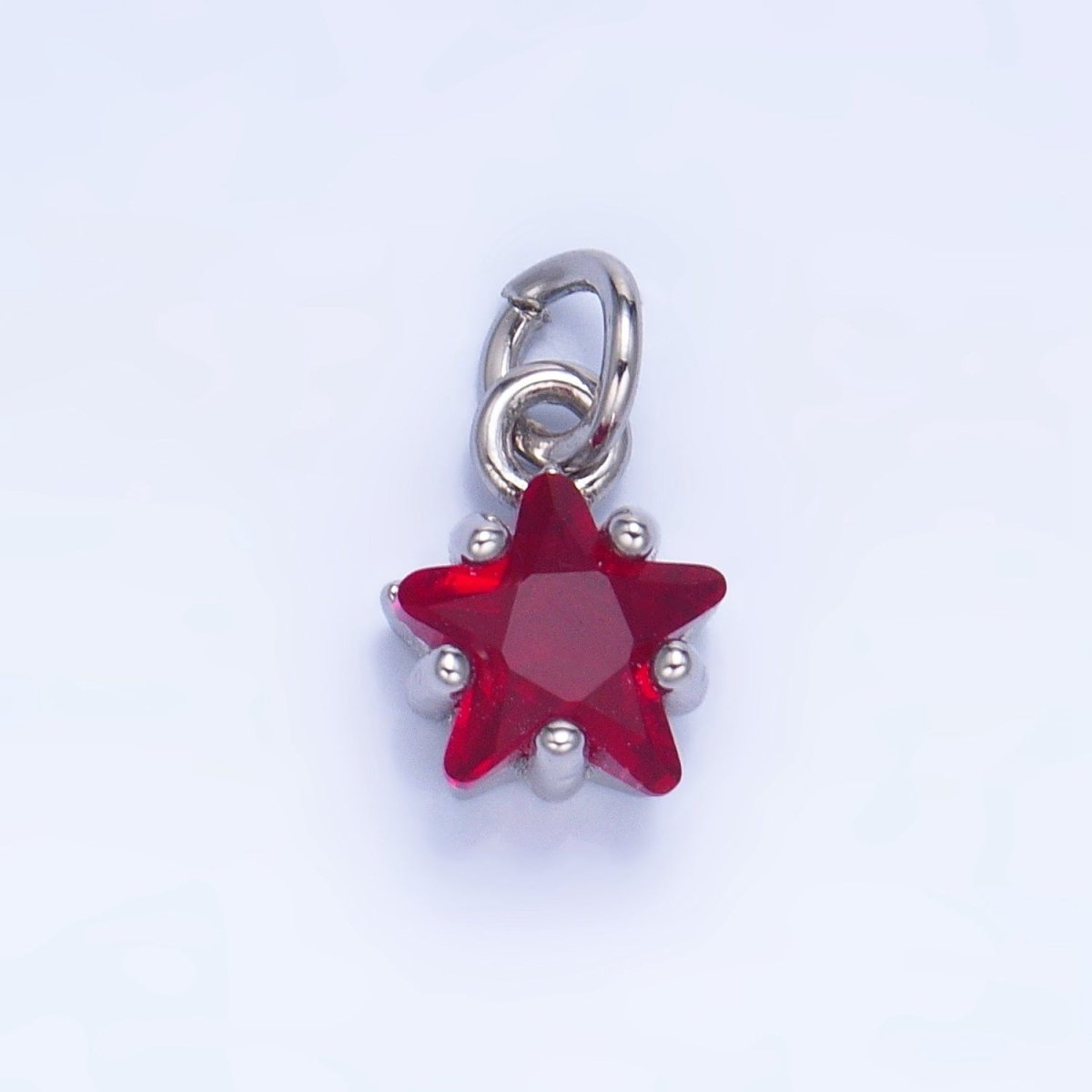 24K Gold Filled Mini Celestial Star CZ Birthstone Charm in Gold & Silver | W028 - W039