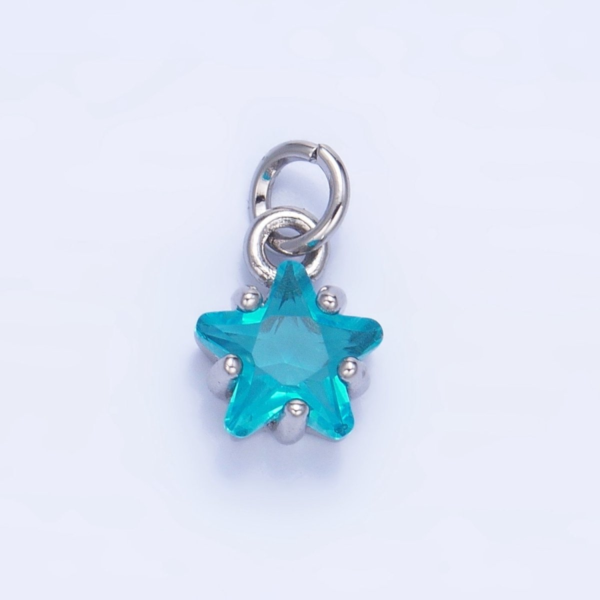 24K Gold Filled Mini Celestial Star CZ Birthstone Charm in Gold & Silver | W028 - W039