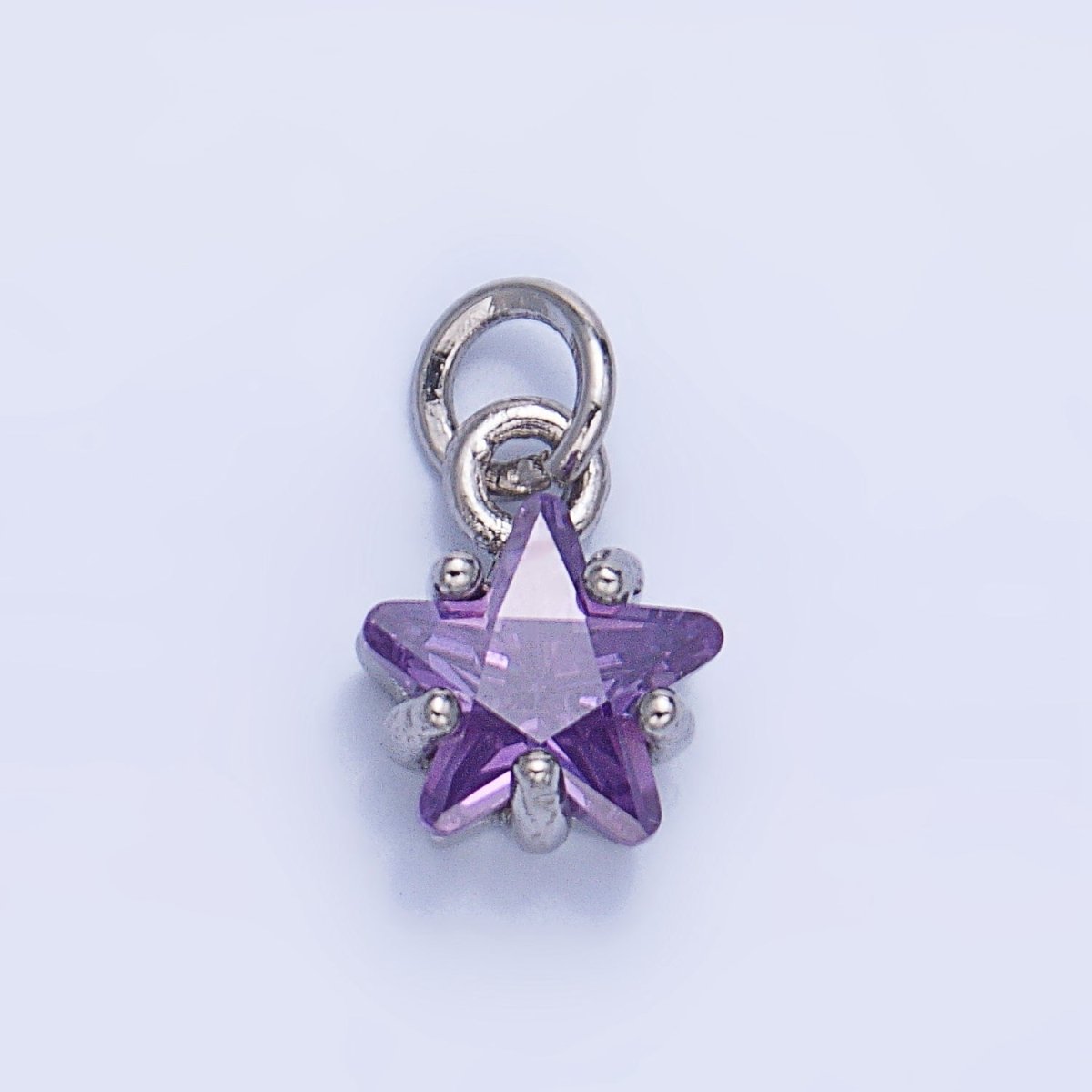 24K Gold Filled Mini Celestial Star CZ Birthstone Charm in Gold & Silver | W028 - W039