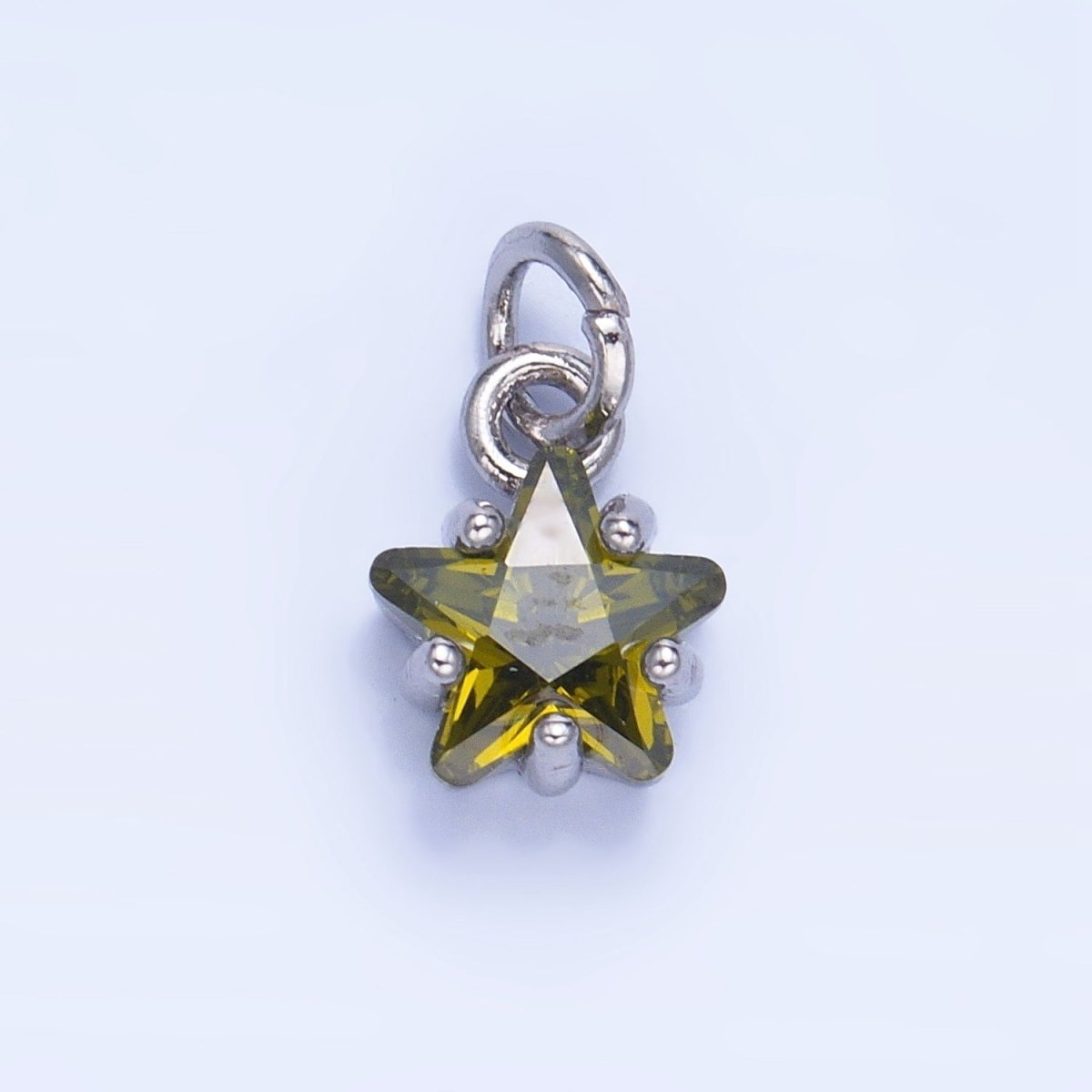 24K Gold Filled Mini Celestial Star CZ Birthstone Charm in Gold & Silver | W028 - W039