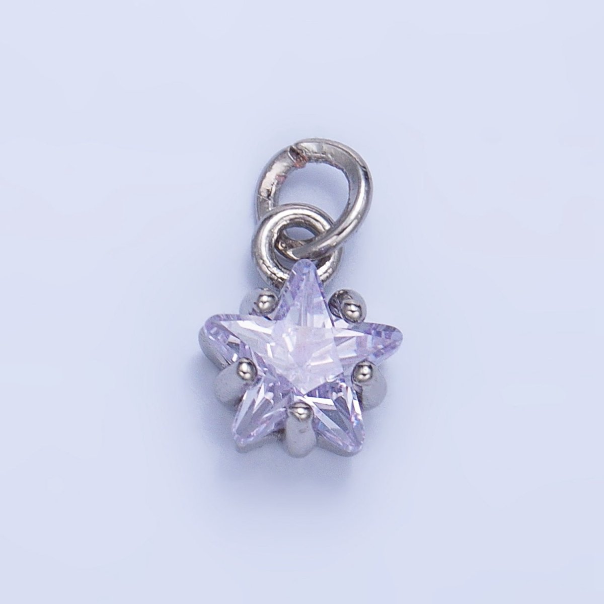 24K Gold Filled Mini Celestial Star CZ Birthstone Charm in Gold & Silver | W028 - W039