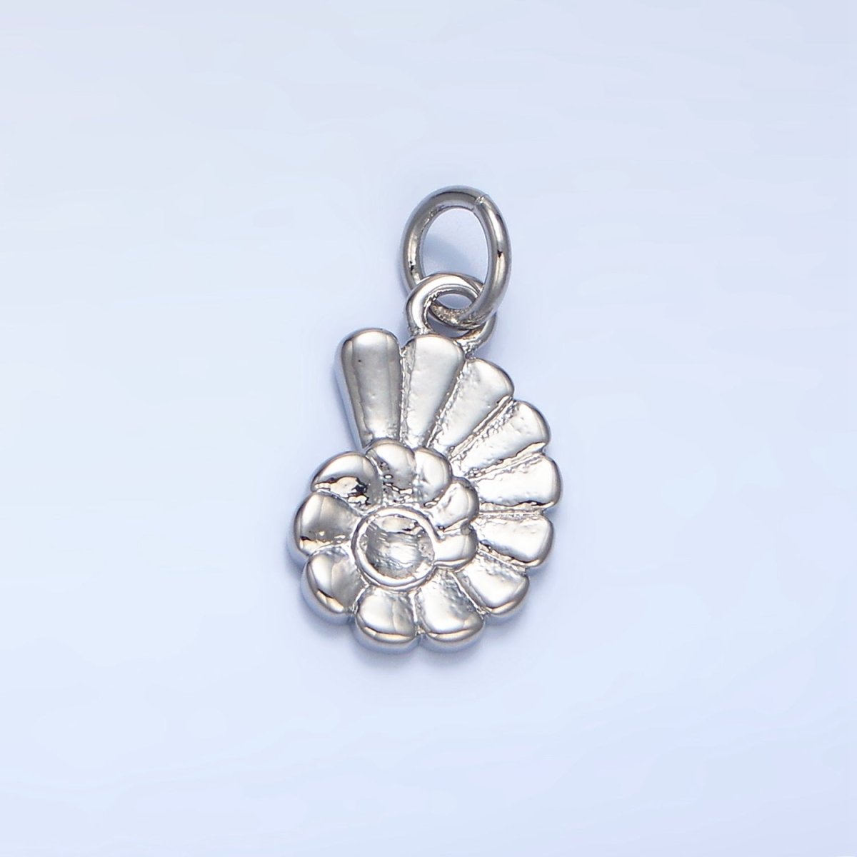 24K Gold Filled Mini Circular Sea Clam Shell Charm in Gold & Silver | X858