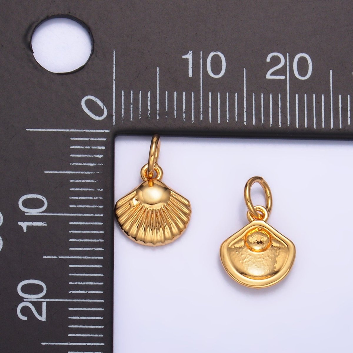 24K Gold Filled Mini Clam Sea Shell Minimalist Charm | W326 - DLUXCA