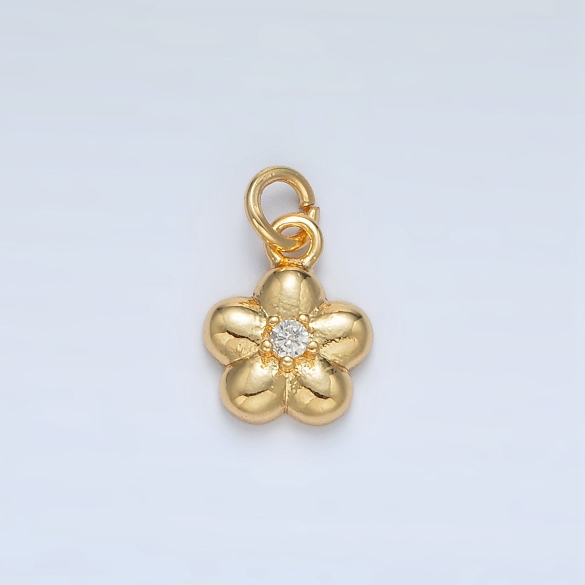 24K Gold Filled Mini CZ Daisy Flower Charm | AC164 - DLUXCA