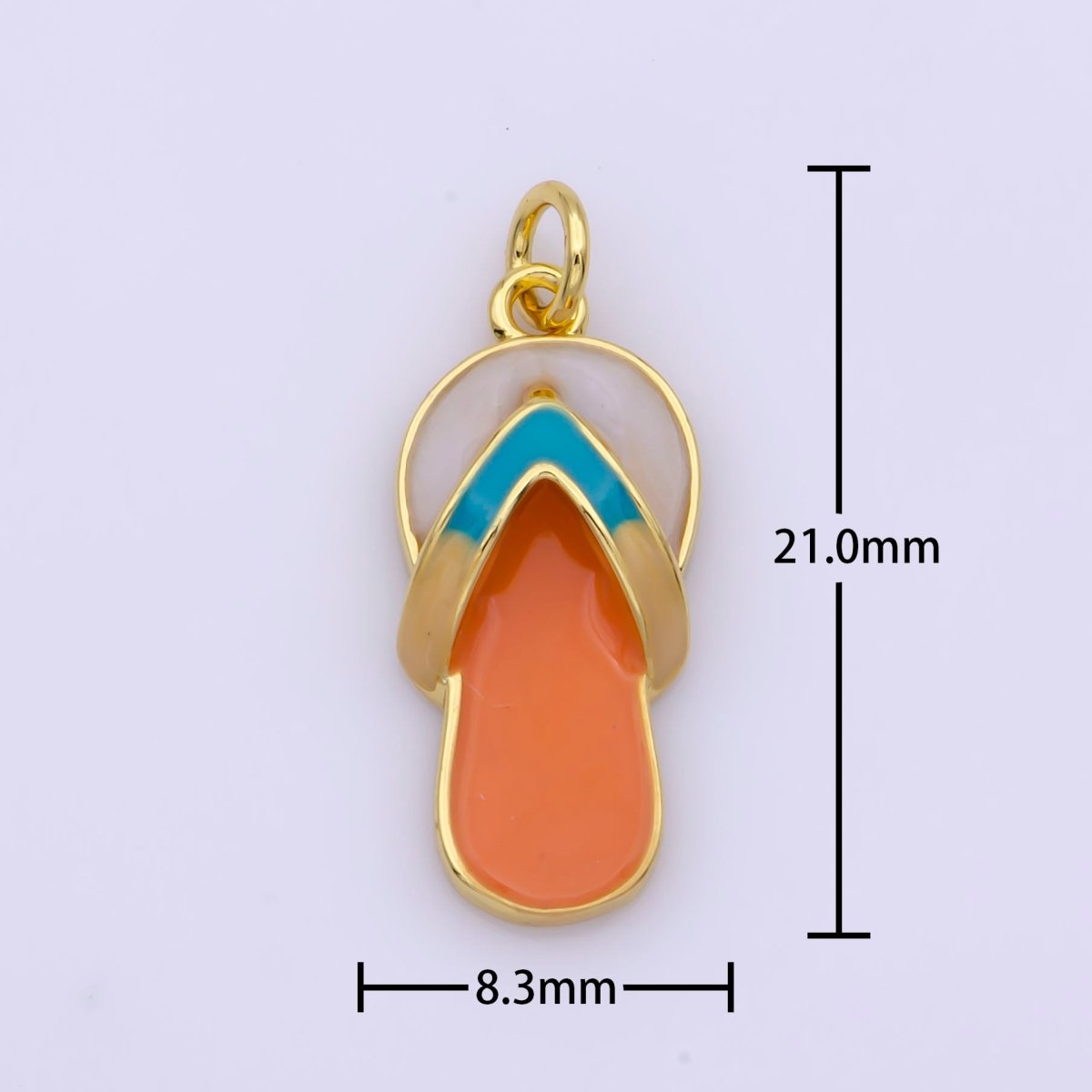 24K Gold Filled Mini Enamel Flip Flop Sandal Summer Beach Inspired Charm| M-813