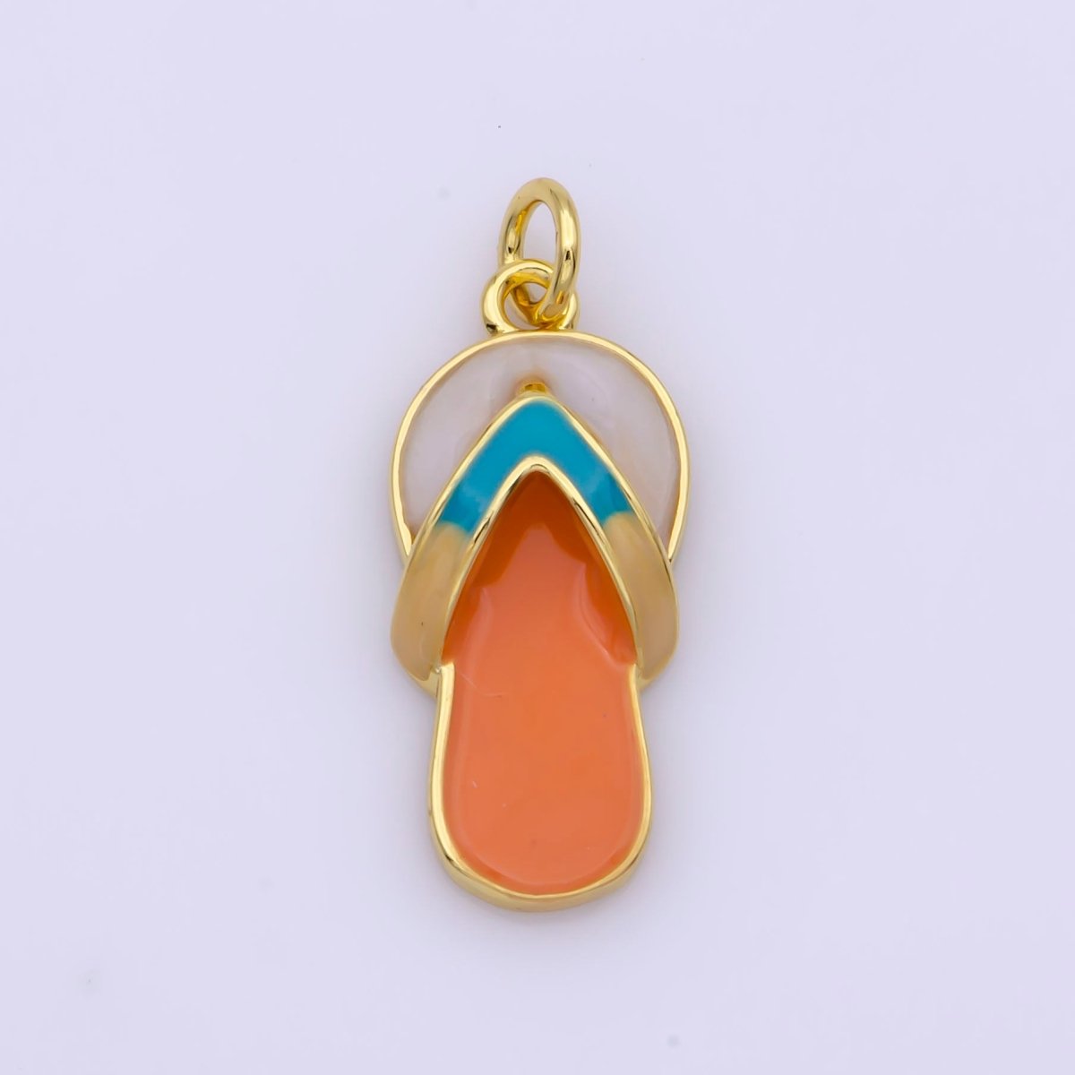 24K Gold Filled Mini Enamel Flip Flop Sandal Summer Beach Inspired Charm| M-813