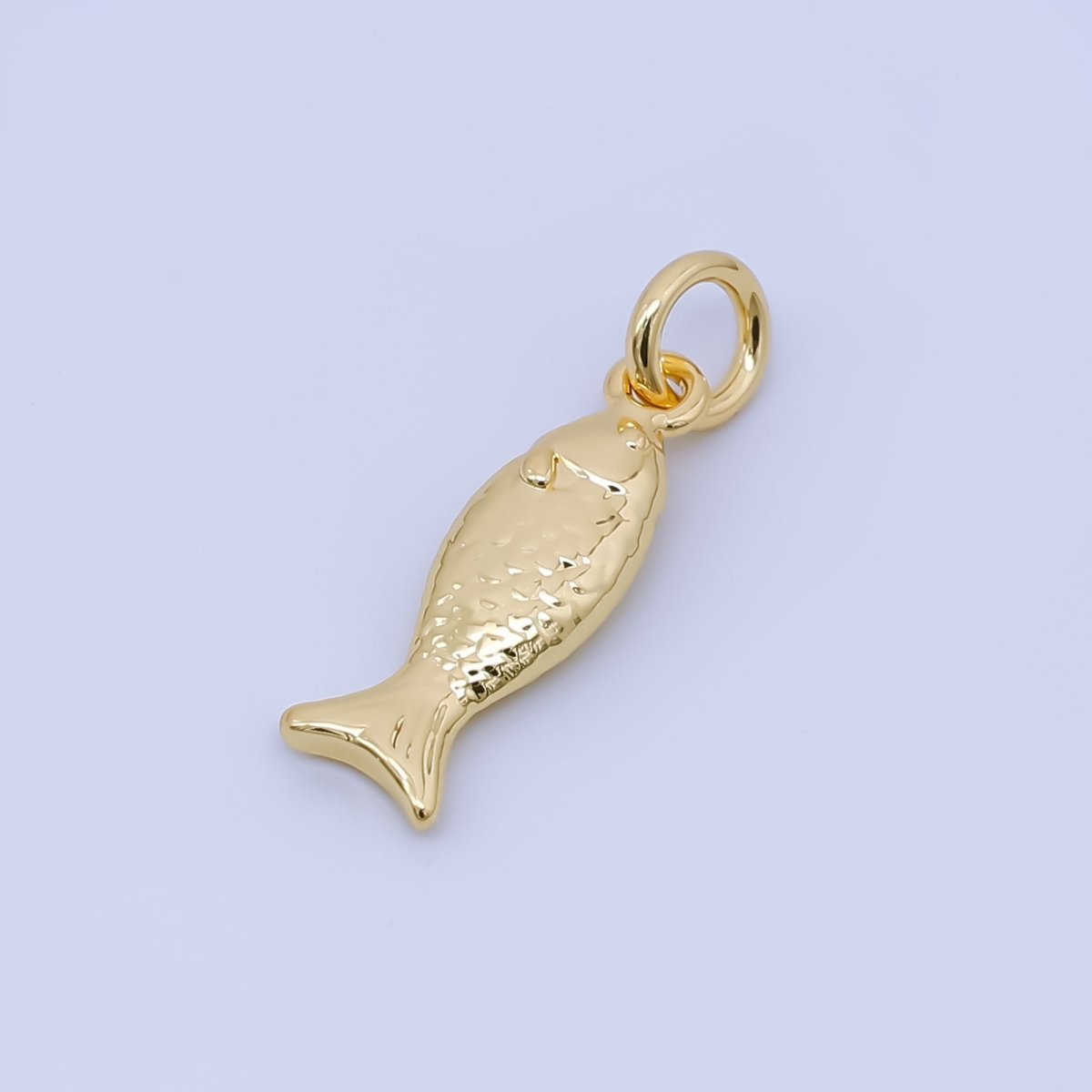 24K Gold Filled Mini Fish Charm Ocean Under the Sea Pendant | AJ - 464 - DLUXCA