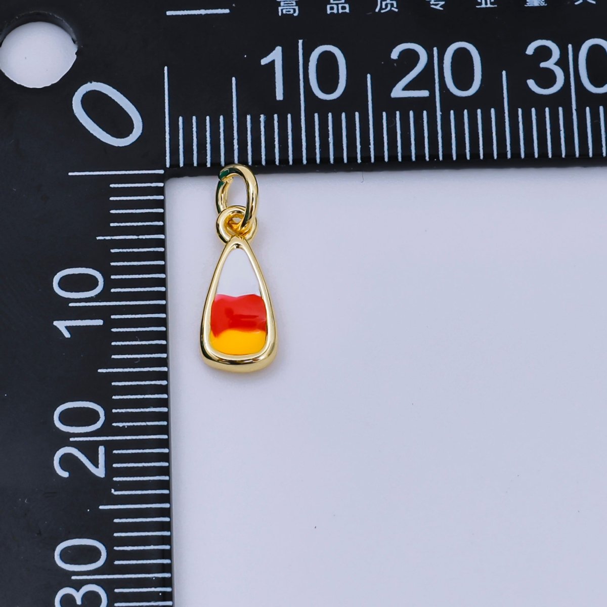 24K Gold Filled Mini Halloween Candy Corn Charm | AJ - 328 - DLUXCA