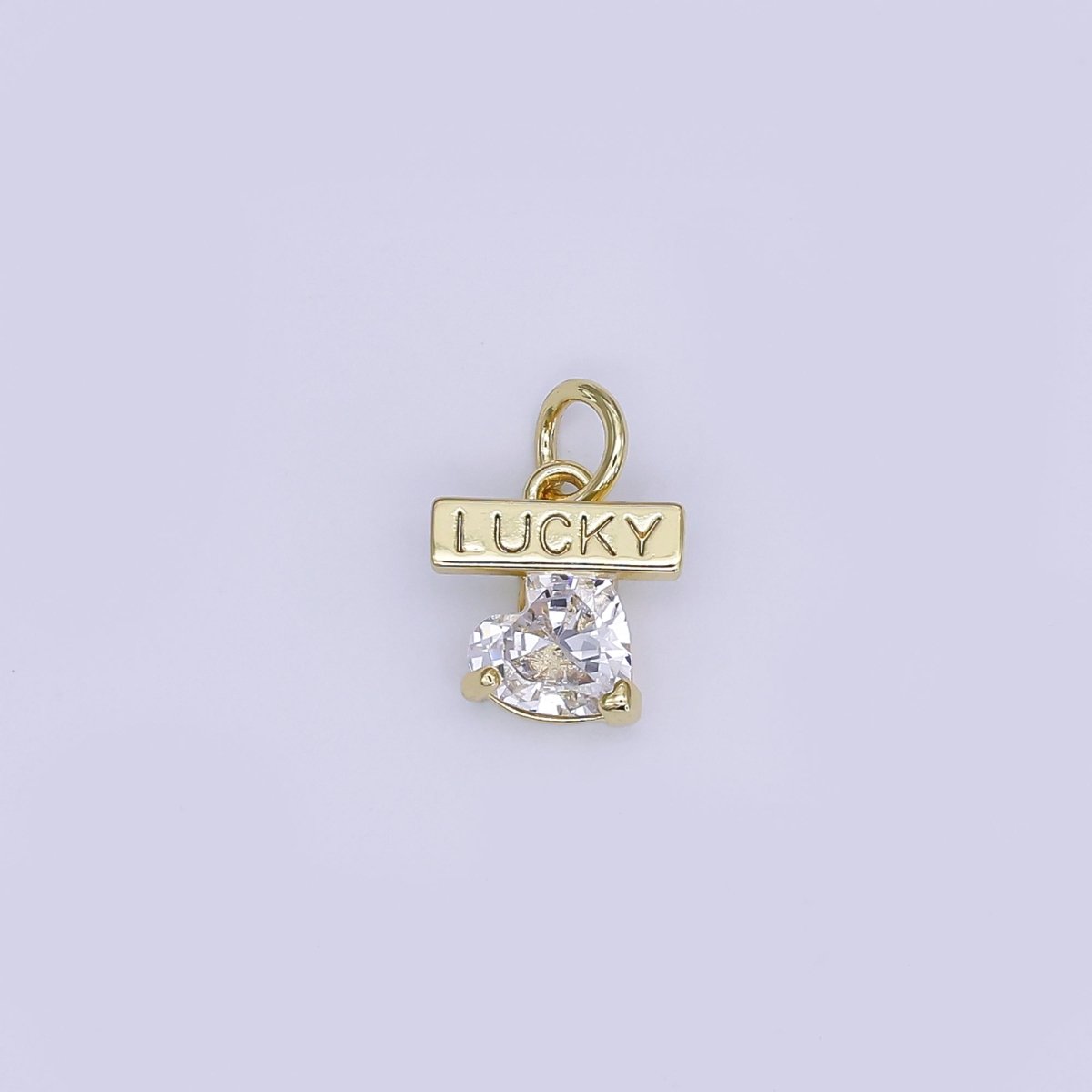 24K Gold Filled Mini Heart CZ Lucky Charm | AJ - 360 - DLUXCA