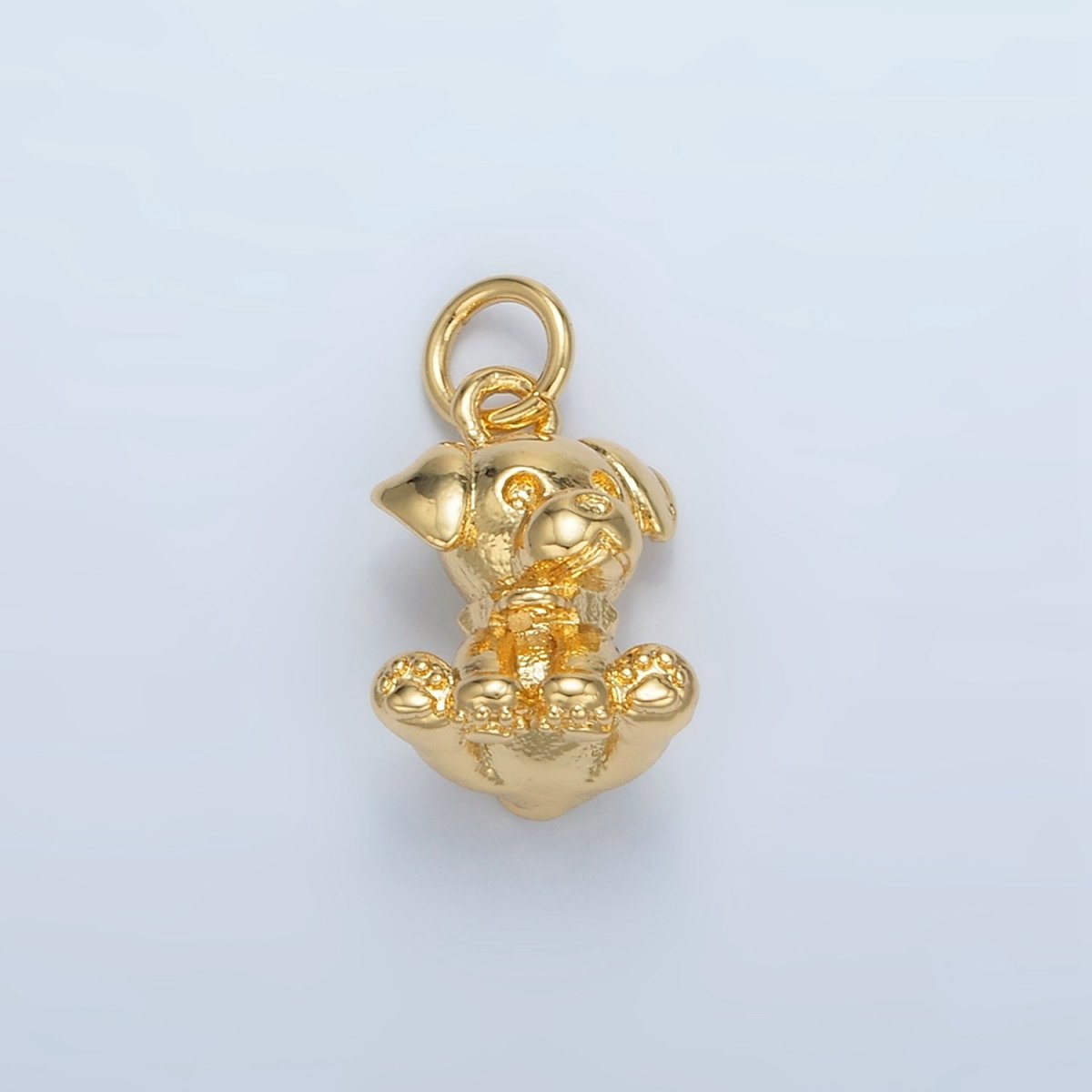 24K Gold Filled Mini Multidimensional Minimalist Puppy Dog Pet Animal Charm | AG895 - DLUXCA