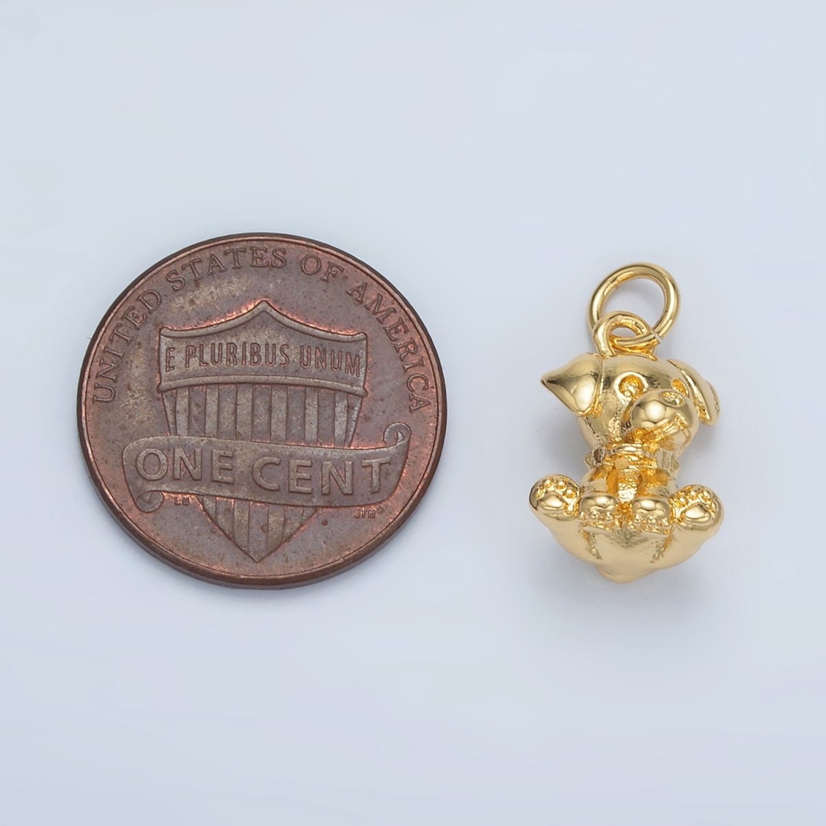 24K Gold Filled Mini Multidimensional Minimalist Puppy Dog Pet Animal Charm | AG895 - DLUXCA