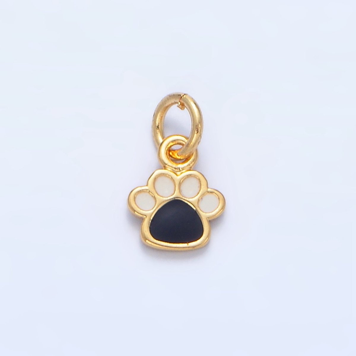 24K Gold Filled Mini Pet Animal Paw Print Enamel Charm | X829 - DLUXCA