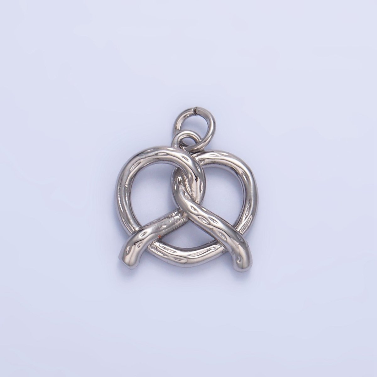 24K Gold Filled Mini Pretzel Pastry 3D Minimalist Charm in Gold & Silver | W105