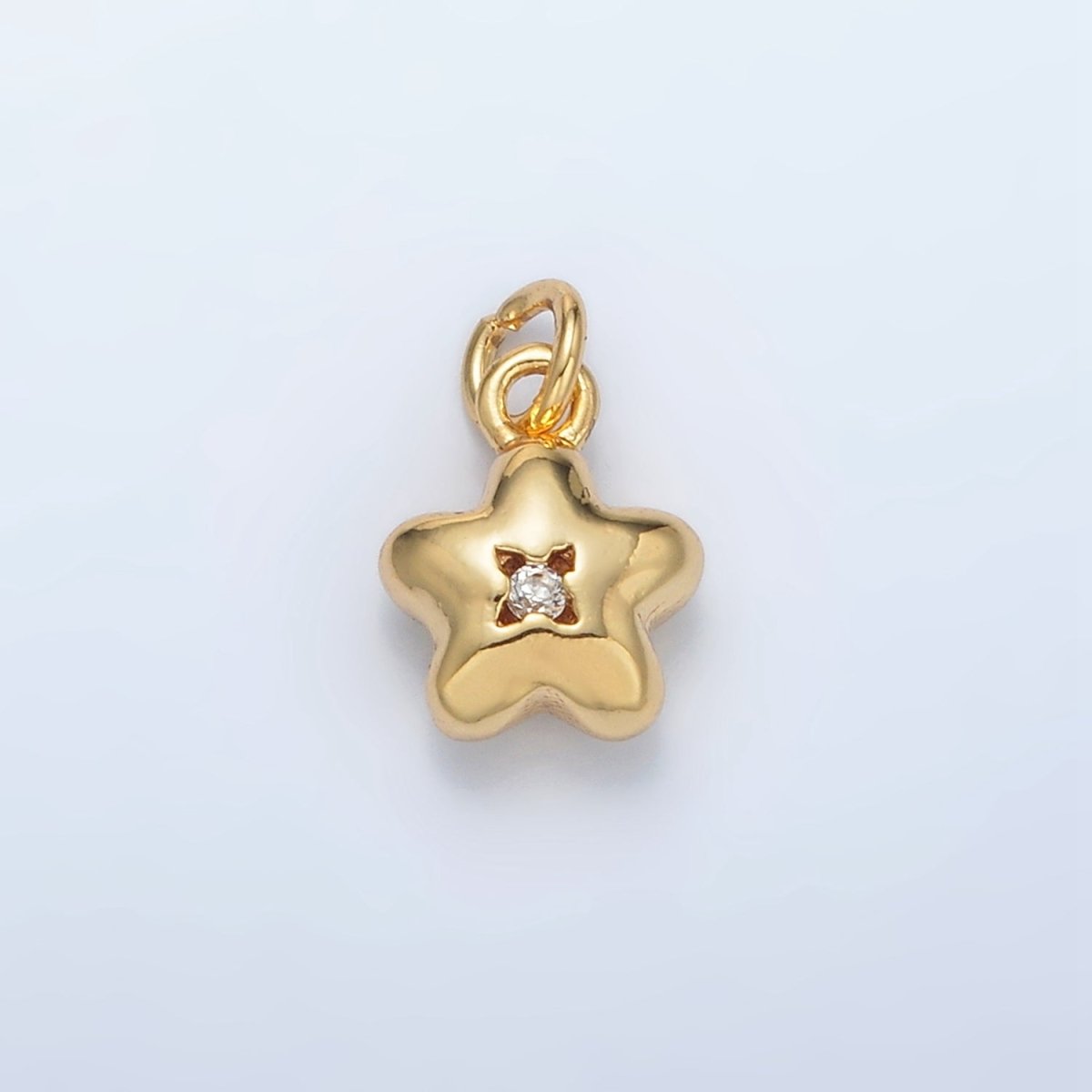 24K Gold Filled Mini Puffed CZ Daisy Flower Charm | AC169 - DLUXCA