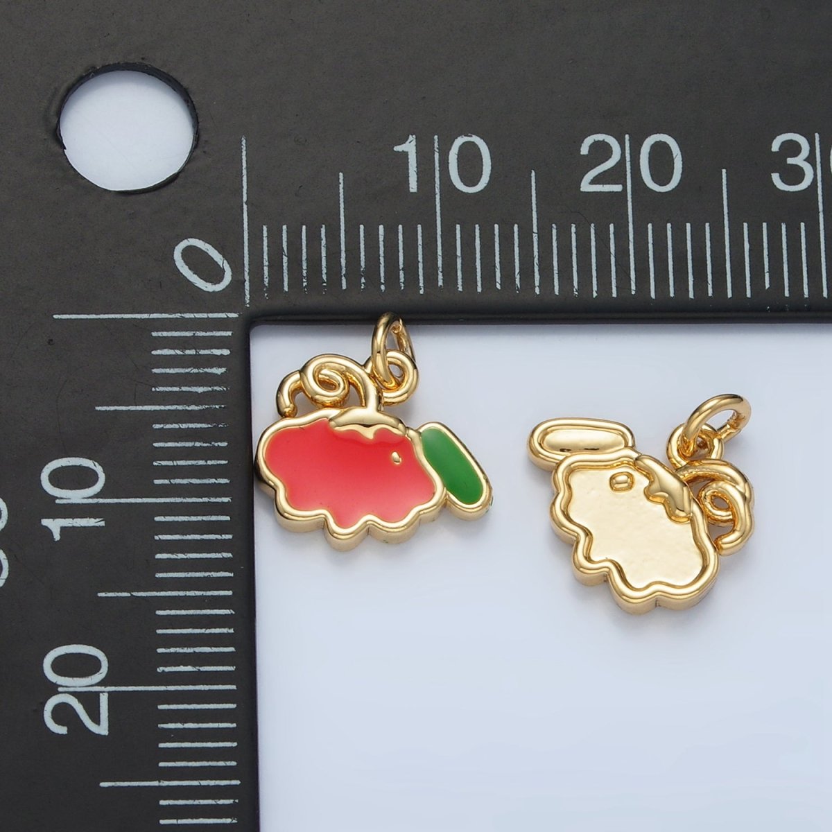 24K Gold Filled Mini Pumpkin Fruit Enamel Charm in Gold & Silver | N872