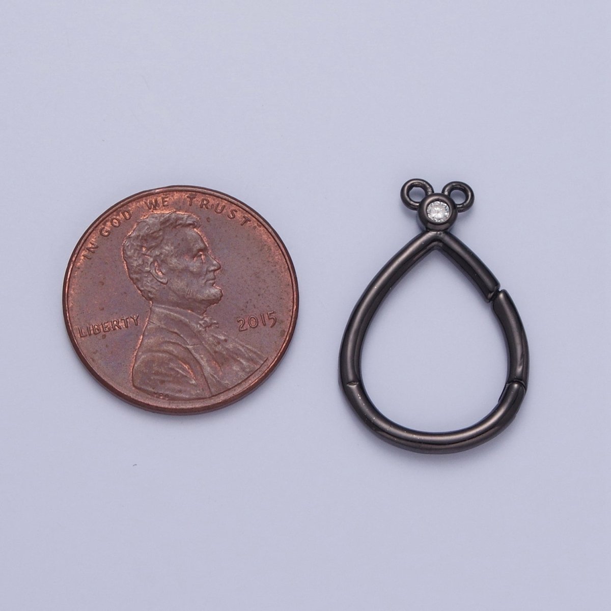 24K Gold Filled Mini Round Cubic Zirconia Teardrop Spring Gate Ring Closure L-798~L-801