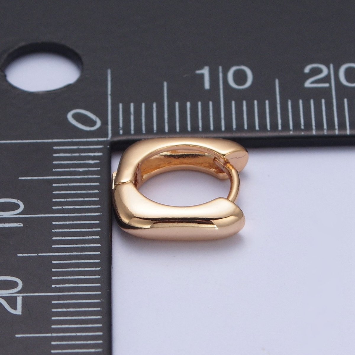 24K Gold Filled Mini U Shaped Huggie Hoop Earrings P-400 - DLUXCA