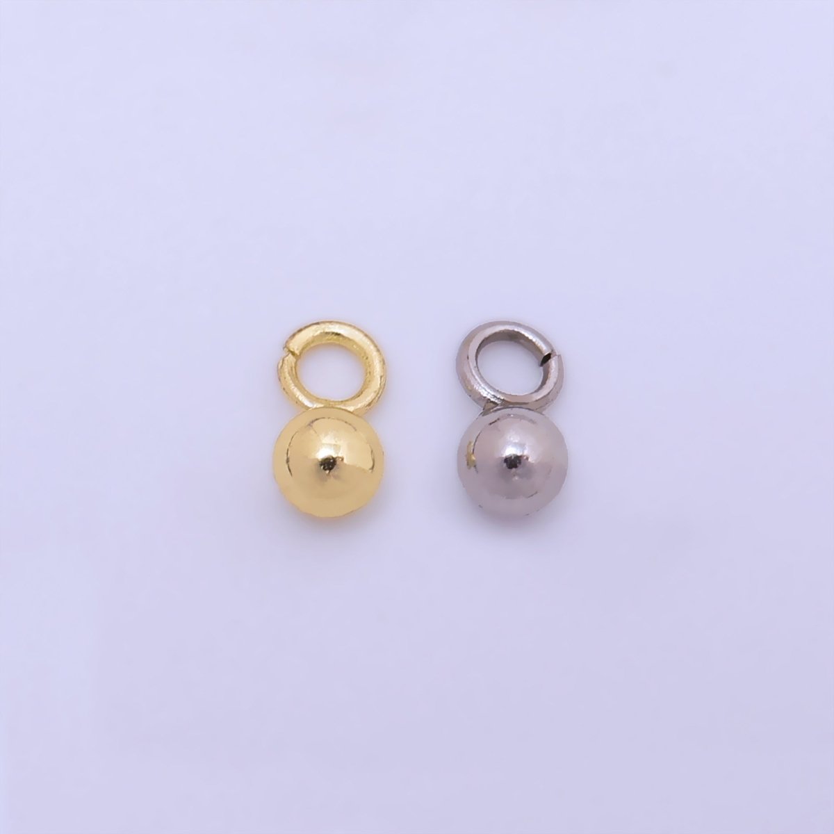 24K Gold Filled Minimalist Ball Bead Charm in Gold & Silver | P737