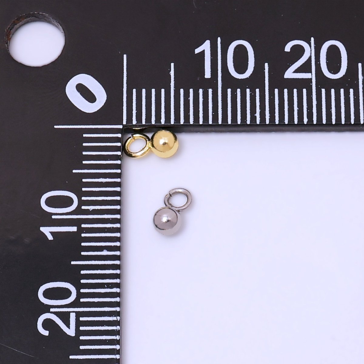 24K Gold Filled Minimalist Ball Bead Charm in Gold & Silver | P737