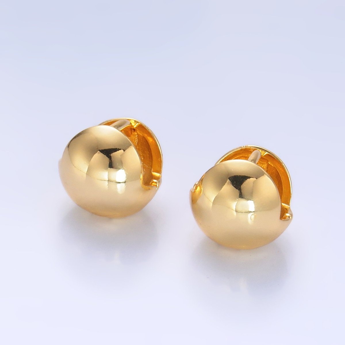 24K Gold Filled Minimalist Ball Round Cartilage Huggie Earrings in Gold & Silver | AB547 AB1047