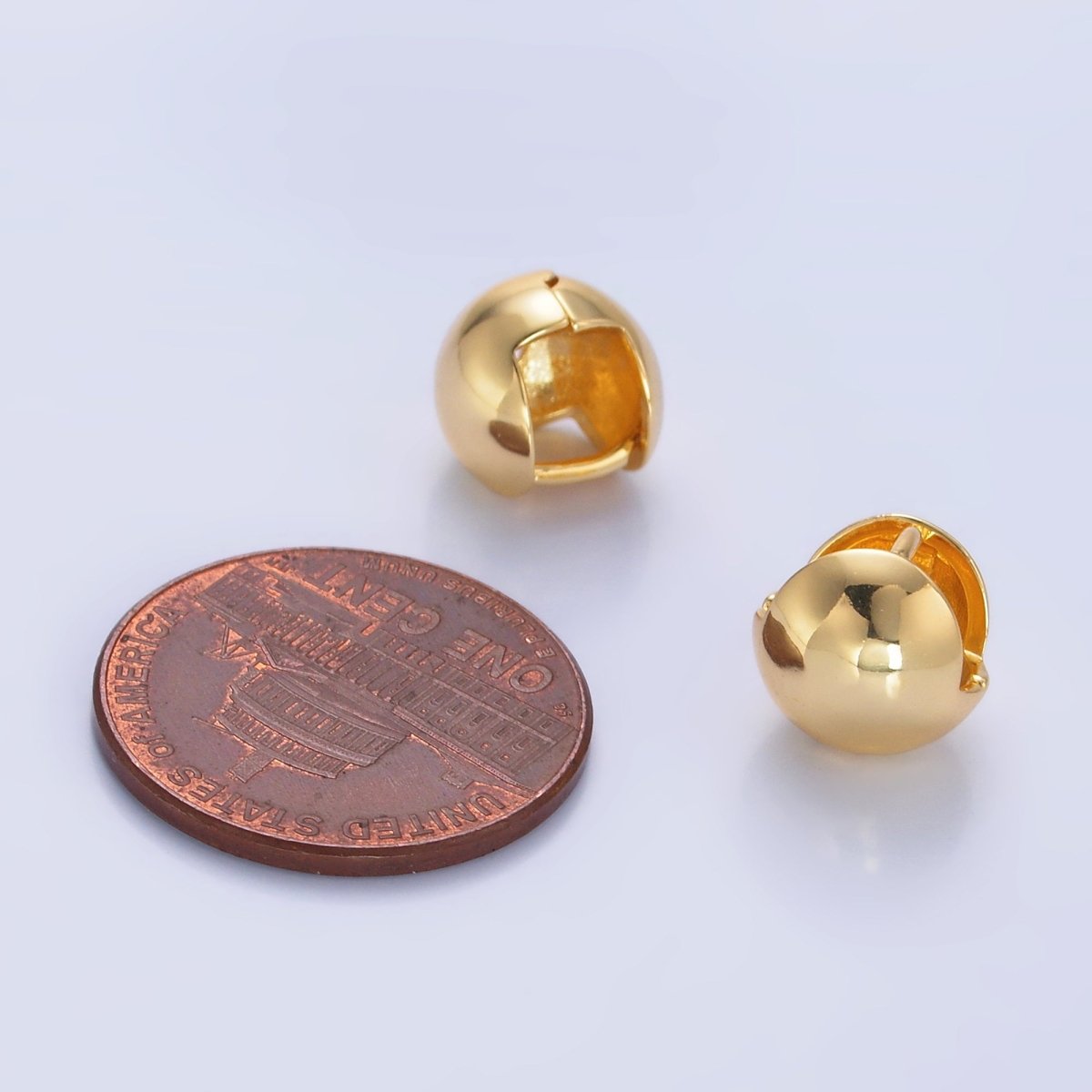 24K Gold Filled Minimalist Ball Round Cartilage Huggie Earrings in Gold & Silver | AB547 AB1047