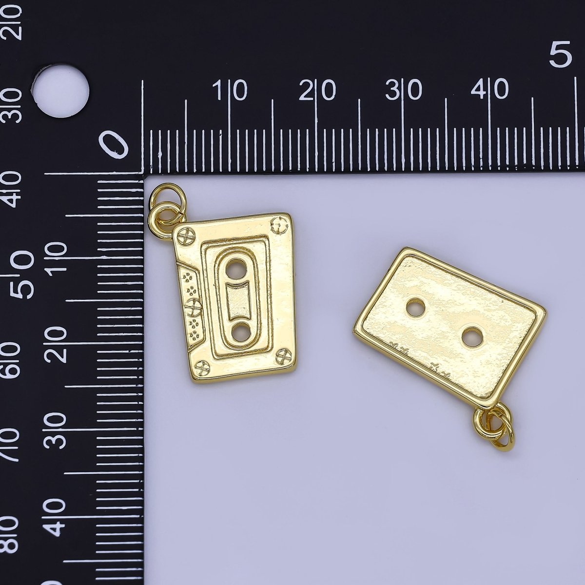 24K Gold Filled Minimalist Cassette Tape Charm | N1299 - DLUXCA