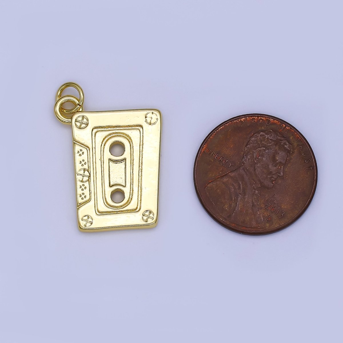 24K Gold Filled Minimalist Cassette Tape Charm | N1299 - DLUXCA